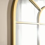 Miroir mural en métal cadre doré en forme de voûtée – 70 x 50 cm – décoration pour entrée ,chambre à coucher, salon