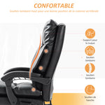 Chaise bureau ergonomique fauteuil de bureau en PU soutien lombaire gonflable dossier inclinable hauteur réglable noir