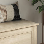 Coffre de rangement, coffre à jouets, avec charnière de sécurité, pour salon, en bois, 80 x 40 x 45 cm, bois naturel
