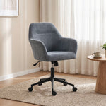Chaise Bureau Ergonomique, Fauteuil de Bureau en Chenille avec Hauteur Réglable, Fonction Bascule, Bleu