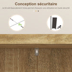 Credenza da cucina mobiletto dispensa con 12 ripiani con ante ripiani regolabili 60 x 30 x 104 cm effetto legno naturale
