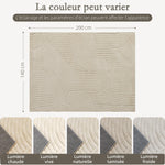 Tapis salon 200 x 140 cm, tapis à poils épais géométrique, moelleux et antidérapant, crème