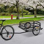 Remorque vélo remorque de transport pour vélo 70L 139L x 71,5l x 49H cm barre d'attelage universelle acier noir