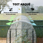 Serre tunnel de jardin 3 m², serre de jardin, cadre en acier galvanisé, 8 portes roulantes, 295x100x197cm, transparent