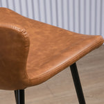 Lot de 2 tabourets de bar assise en similicuir hauteur 76 cm avec repose-pieds en acier et dossier design vintage marron