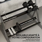 Support pour haltères à 3 niveaux, support de poids réglable en acier pour haltères, kettlebells, noir