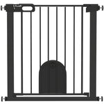 Barrière de sécurité animaux avec porte fermeture automatique système de double verrouillage, acier noir