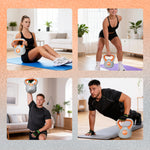 Kettlebell 8 kg, haltère avec poignée ergonomique, haltère à boule, musculation, entraînement, 20 x 14 x 24 cm, orange
