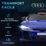 Voiture véhicule électrique enfant 12 V - télécommande parentale - effets sonores, lumineux - Audi RS E-tron GT bleu