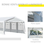 Gazebo Tendone per Ricevimenti da Giardino in PE Impermeabile con Tubi in Acciaio 7,98L x 3,92P x 2,8A m Bianco Nuovo 14