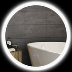 Miroir rond lumineux LED de salle de bain Ø 60 cm mural avec éclairage 3 couleurs interrupteur tactile 29 W gris