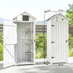 Armoire de Jardin Extérieur en Bois, Abri pour Outils, 3 Étagères, 2 Portes à Loquets, 77x54x179cm, Gris Clair