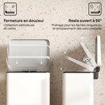 Poubelle de Cuisine 20 L en Métal, Poubelle avec Pédale, Couvercle à Fermeture Douce, Crème