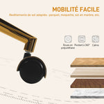 Chaise de bureau, fauteuil de bureau ergonomique réglable en hauteur, siège pivotante, piètement en acier, crème