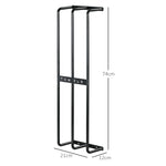 Porte serviettes mural 3 barres en métal noir - peut contenir jusqu'à 6 serviettes, dim. 21l x 12P x 74H cm