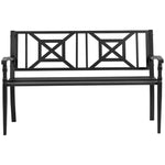 Banc de jardin 2 places banquette extérieur terrasse patio dossier haut assise à lattes accoudoirs