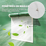 Serre de Jardin Tunnel 8 m² 4L x 2l x 1,9H m Acier galvanisé renforcé diamètre 2,4 cm + PE fenêtres Porte Vert