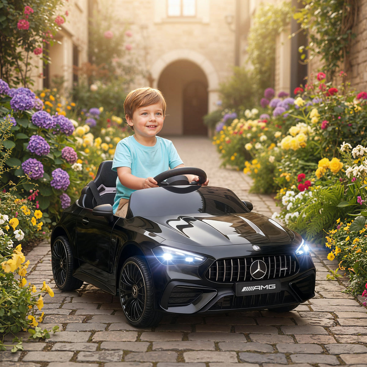Voiture électrique enfants Mercedes AMG CLE 53 12V 2 moteurs télécommande parentale 2,4G 99 x 55 x 43 cm noir