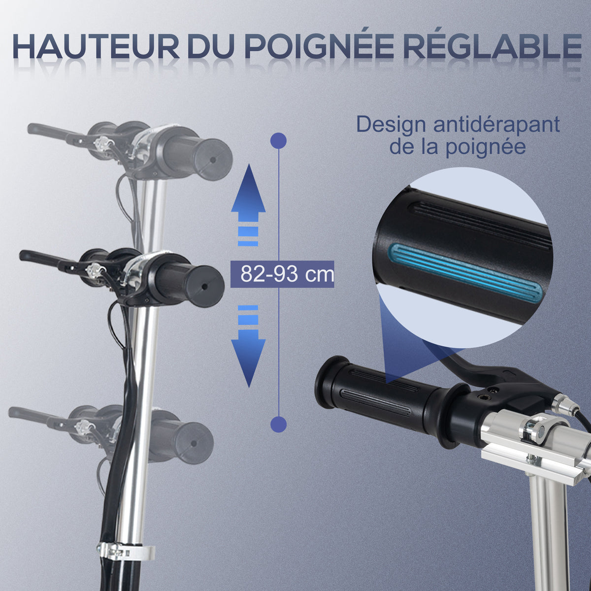 Folding electric scooter for children 7+ years old, 120W Max speed 12km/h, 75x36x82-93 cm Black