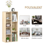 Meuble de rangement Bibliothèque étagère 7 cubes pour intérieur, salon, chambre - 50l x 24P x 106H cm, bois naturel