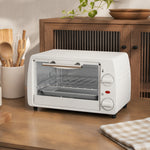 Mini forno elettrico 10L 1 griglia e 1 vassoio temperatura regolabile da 100°C a 230°C Timer 60 min 36,5x26x22 cm crema