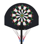Support panier de basket-ball 2 en 1 avec hauteur réglable 129-179 cm et jeu de 6 fléchettes magnétique