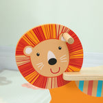 Cheval à bascule pour enfants, lion jouet à bascule bébé en bois avec guidon et base stable, 59 x 27 x 43 cm, orange