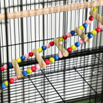 Cage à oiseaux sur pieds roulettes avec 4 mangeoires et 3 perchoirs 79 x 49 x 133 cm noir