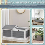 Maison enclos cage pour petit animal tortue avec 2 espaces 86 x 54 x 43 cm - bois de sapin