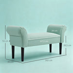 Banc Entrée Bout de Lit Rembourré pour Chambre à Coucher, Tissu à Voile, vert, 102 x 36 x 51 cm