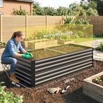 Carré potager de jardin rectangulaire tubes de renforcement acier galvanisé 180 x 90 x 59 cm