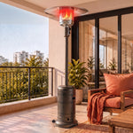 Riscaldatore da Esterno per Terrazzo Portatile 13 kW, Livelli di Calore Regolabili, Anti-Ribaltamento, 82x82x223cm, Marrone Scuro