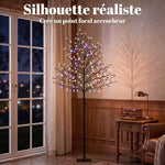 150cm Light-up Artificial Cherry Blossom Tree, 160 LEDs and 16 Flexible Branches, Indoor and Outdoor Decoration