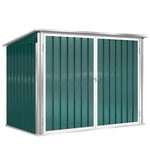 Cache Poubelle Extérieur en Acier Galvanisé pour 2 Poubelles, Double Porte, Couvercle Pneumatique, 180x108x130cm, Vert