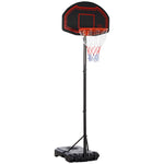 Buitenbasketbalpaal met ring, verzwaarde voet op wielen, verstelbare hoogte 2,1-2,6 m (basket)