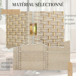 Biombo interior de madera de 4 paneles, separador de ambientes plegable para salón y dormitorio, 180 x 180 cm, roble