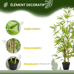 Bambous artificiels 1,20H m réalistes par Bambou avec Vrais Troncs - Pot Inclus Noir Vert