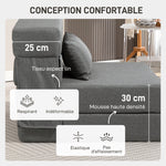 Fauteuil convertible 1 place fauteuil lit pliant, coussin inclus, pour invités, salon, petit espace, charge 120 kg, gris