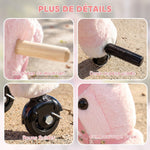 Reitpferd für Kinder, Plüsch-Pferd auf Rollen mit Soundeffekten, für 1 bis 3 Jahre, max. Tragkraft 40 kg, Rosa