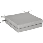 Lot de 2 Coussins de Chaise Fauteuil de Jardin Coussins d'assise déhoussables Rembourrage 5 cm Polyester Gris clair