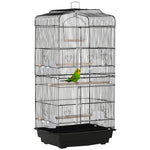 Cage à oiseaux volière avec mangeoires perchoirs plateau excrément amovible cage pour canaris perruches perroquets 46,5 x 35,5 x 92 cm noir