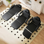 Table de massage pliante, lit de massage 3 zones portable 182 x 62 cm avec appuie-tête et accoudoirs amovibles, noir