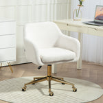 Chaise de bureau fauteuil de bureau avec roulettes hauteur réglable assise pivotante à 360° 60 x 61 x 79-88 cm crème