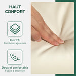 Fauteuil relax avec repose-pied, fauteuil de relaxation, pivotant à 360°, dossier inclinable, 80 x 86 x 99 cm, crème