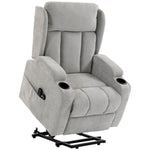 Fauteuil Releveur Électrique Massage et Chauffage, Fauteuil Relax Électrique en Chenille, Appui-tête Pliable, Gris Clair