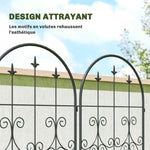 Lot de 2 Supports pour Plantes Grimpantes, Treillis de Jardin, pour Légumes, Vignes, Fleurs, en Métal, 50 x 180 cm, Noir