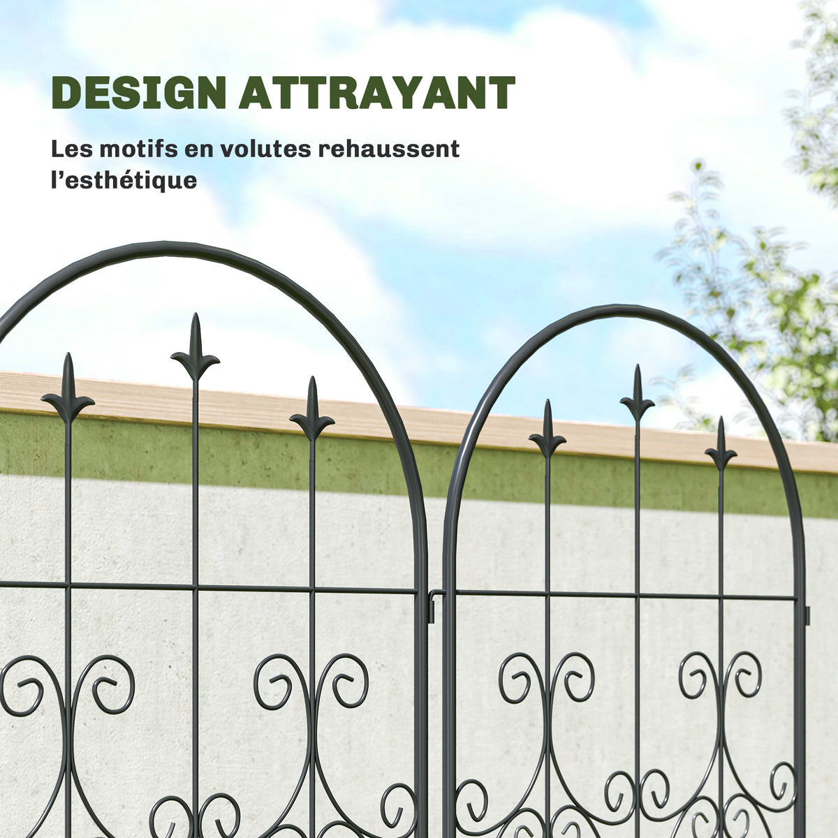 Lot de 2 Supports pour Plantes Grimpantes, Treillis de Jardin, pour Légumes, Vignes, Fleurs, en Métal, 50 x 180 cm, Noir