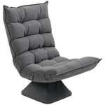 Fauteuil relax fauteuil salon design capitonné inclinaison dossier réglable pivotant 360° gris chiné