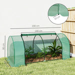 Serre de jardin mini serre serre à tomates 2 x 1 x 0,8 m porte zippée bâche PE acier vert