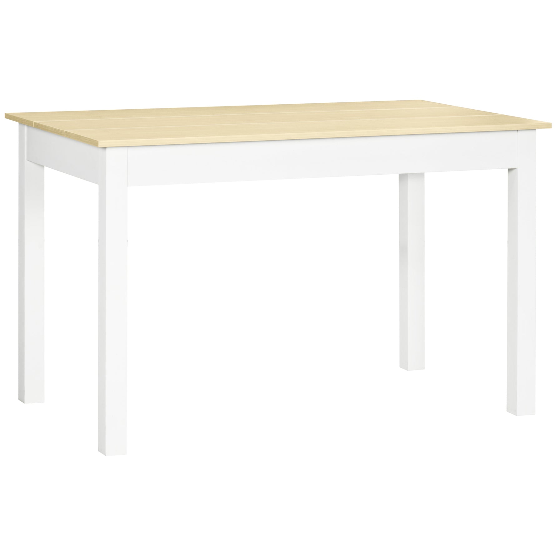 Table de salle à manger design moderne bicolore avec grand plateau 4-6 personnes en bois dim. 119L x 70l x 75H cm